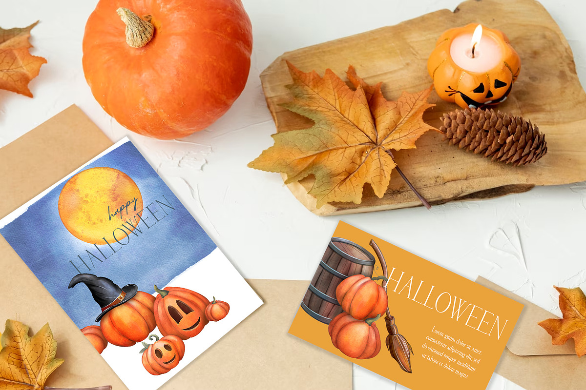 Watercolor Halloween illustrations, a Seasonal Illustration by DamriNa art (Photo 2 of 6)