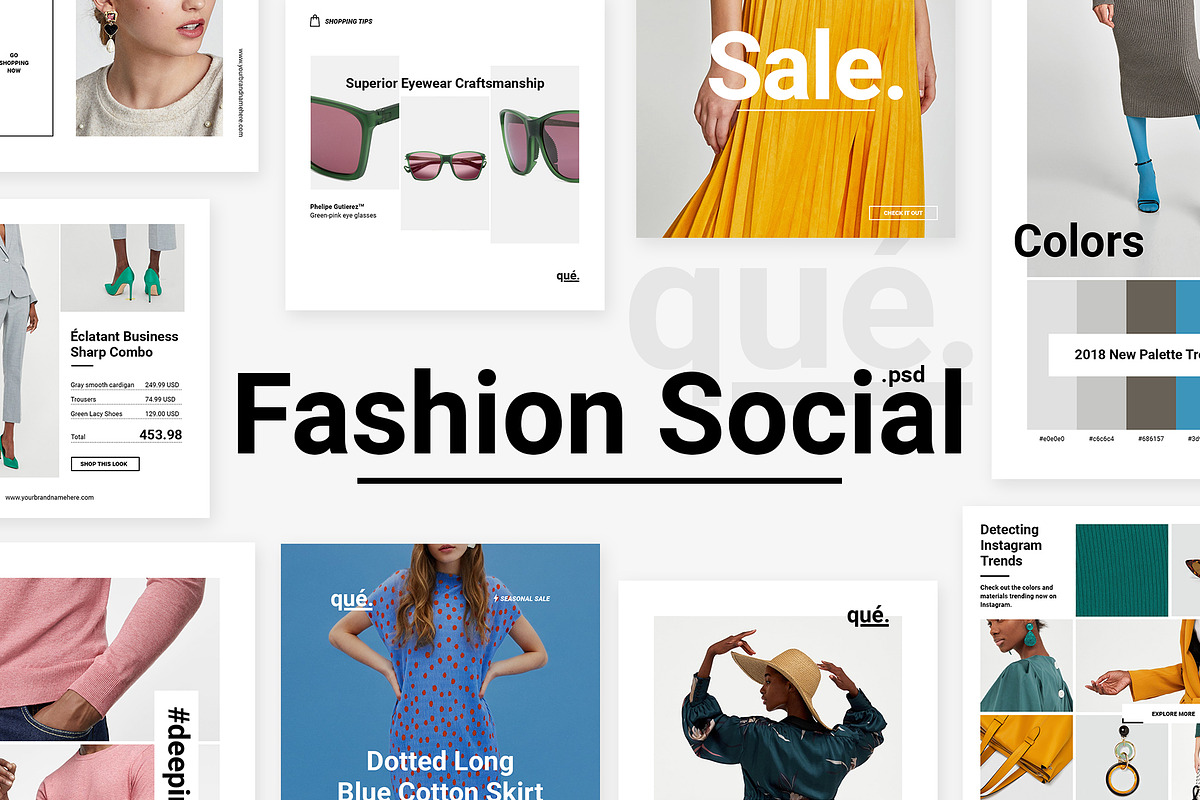 QUE - Fashion & Retail Social Media, a Social Media Template by NordWood (Photo 1 of 8)
