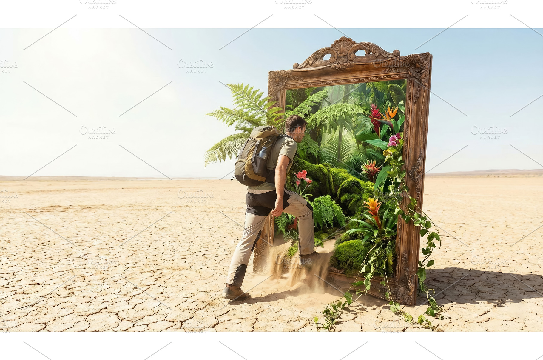 Man Enters Nature, a Nature Photo by CREATIVEDEF