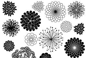 Flower Silhouettes Photoshop Brushes