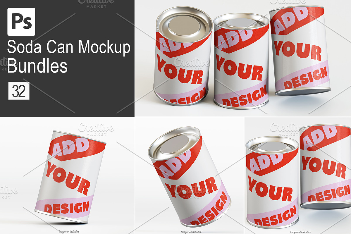 Soda Can Mockup Bundles, a Cups & Container Mockup by Ambo Ampeng (Photo 1 of 33)