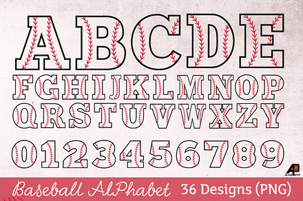 Baseball Alphabet PNG Sublimation, a Photo by Actual Pixel