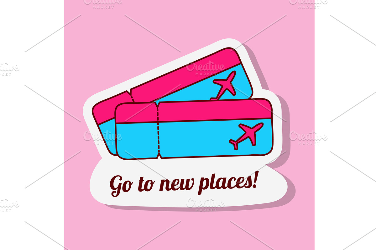 Going to new places with tickets, a Transportation Illustration by okskukuruza