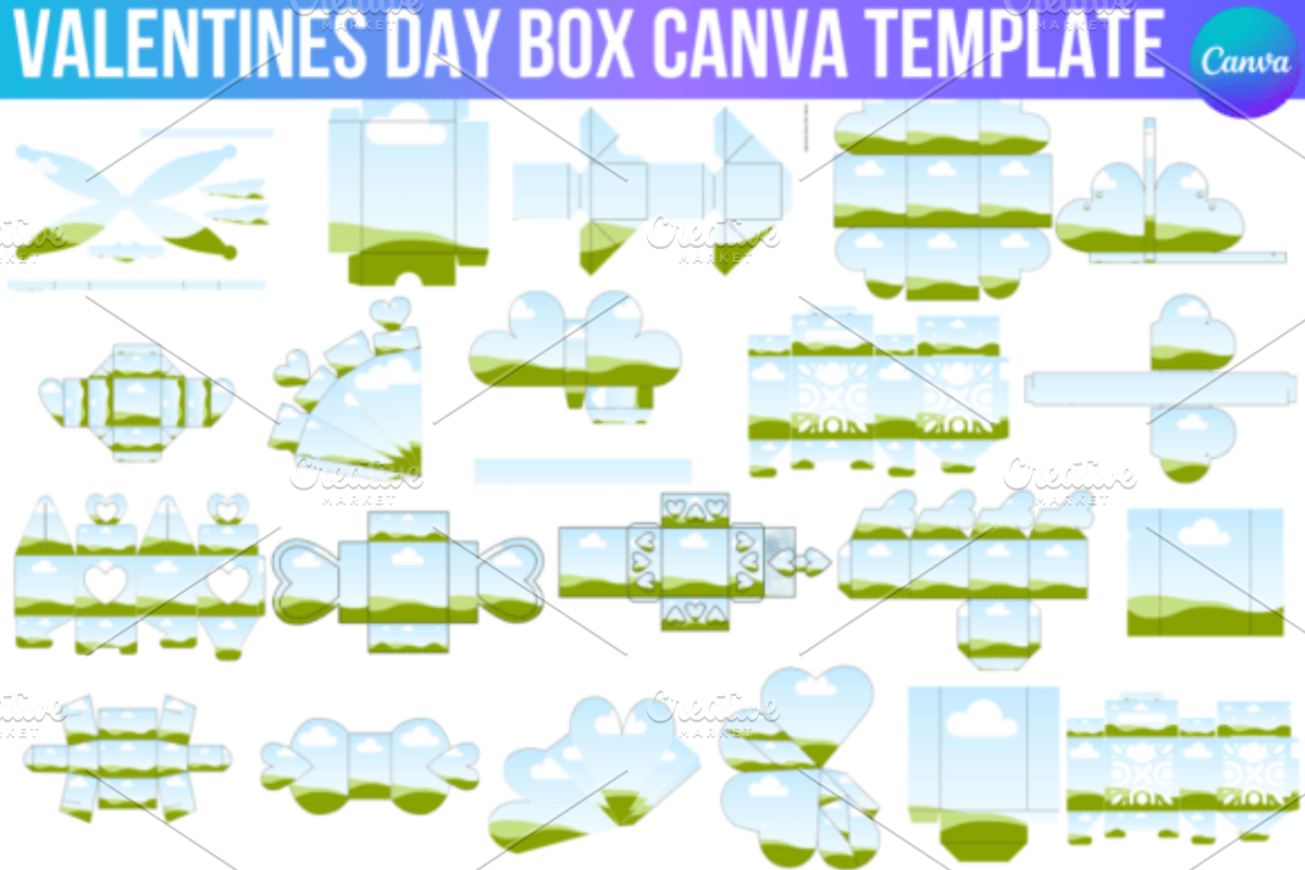 Valentine’s Gift Box Canva Template, a Design Template by Design Station (Photo 1 of 5)