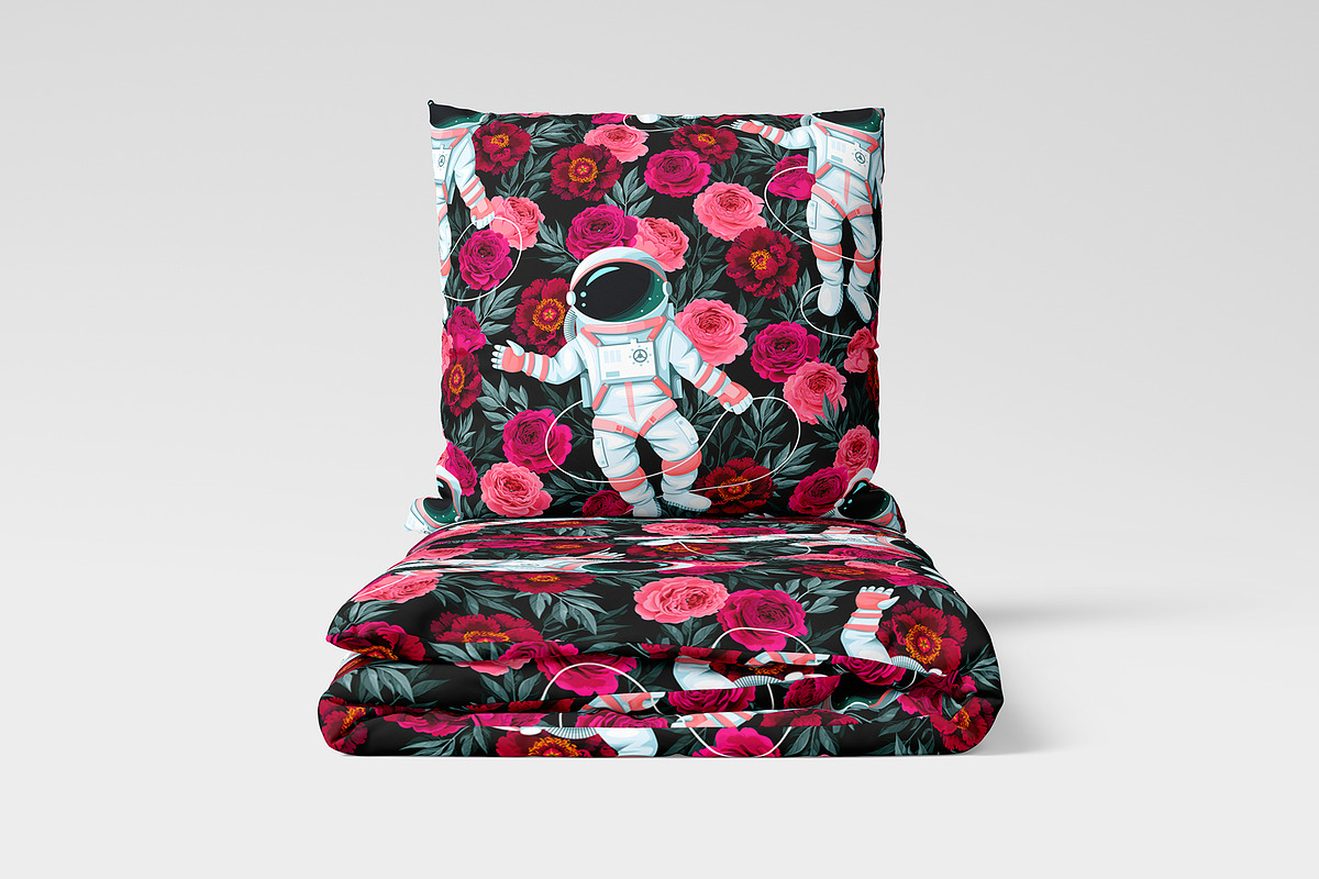 Astronaut and Flowers, a Pattern Graphic by GreyLilac (Photo 3 of 7)