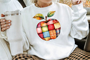Watercolor Apple Patchwork Clipart, an Illustration by Sublimation Artist (Thumbnail 4 of 6)