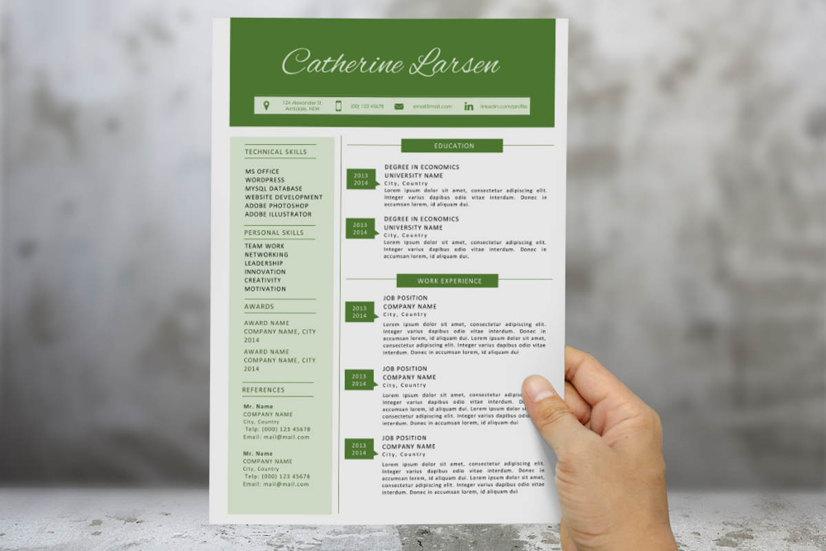 Pure MS Word modern resume, a Resume Template by Inkpower (Photo 1 of 3)