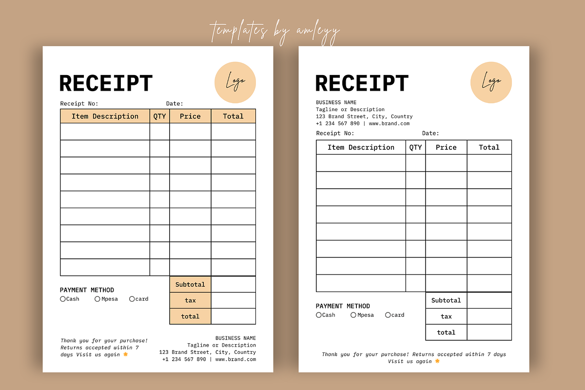 Small Business Receipt Template Canv, a Print Template by Elegant_Studio44 (Photo 3 of 4)