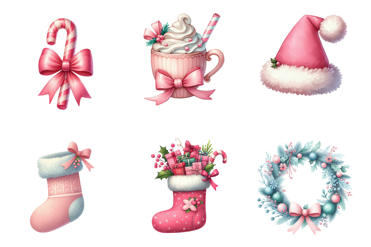 Pink Christmas Clipart, an Illustration by Designworld (Photo 5 of 6)