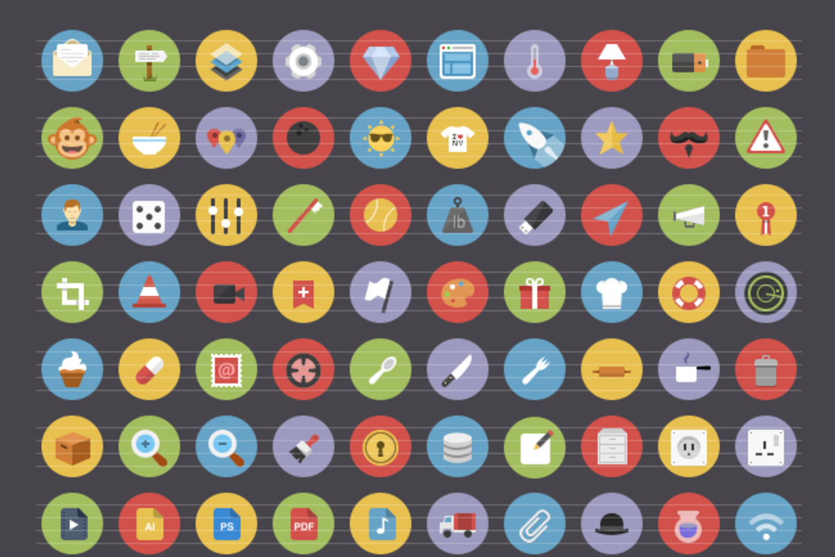 Flatties Vol 2 - flat style icon set, an Icon by Ui Store (Photo 3 of 4)
