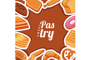 sweet pastry frame, a Food Illustration by studiogstock
