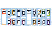 Top down view of snow covered cars, a Transportation Illustration by Yayasya (Thumbnail 1 of 3)