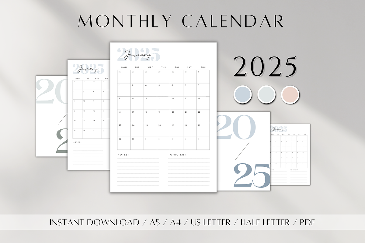 2025 Yearly / Monthly Calendar, a Stationery Template by BRANDcontent (Photo 1 of 7)