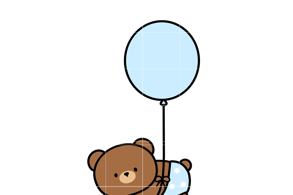 Cute Baby Bear with Balloon SVG, an Illustration by TheHitShop (Photo 3 of 7)