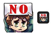 12 Brown Hair Chibi Boy Emotes, an Illustration by Custom Fonts & Patterns (Thumbnail 9 of 12)