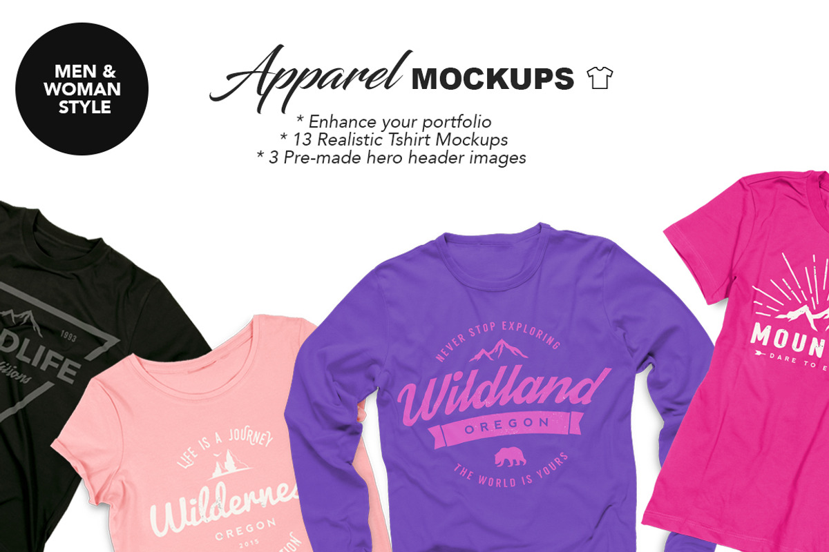 Apparel Mockups + Hero Headers, a Shirt Mockup by Graphic Xtreme (Photo 1 of 9)