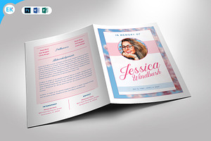 Floral Funeral Program Template, a Flyer Template by Epickita