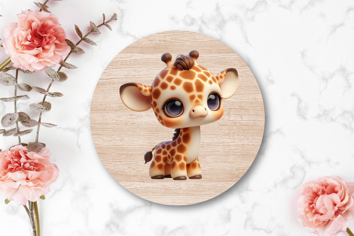 Watercolor Cute Baby Giraffe Clipart, an Illustration by CraftArtStudio (Photo 4 of 5)