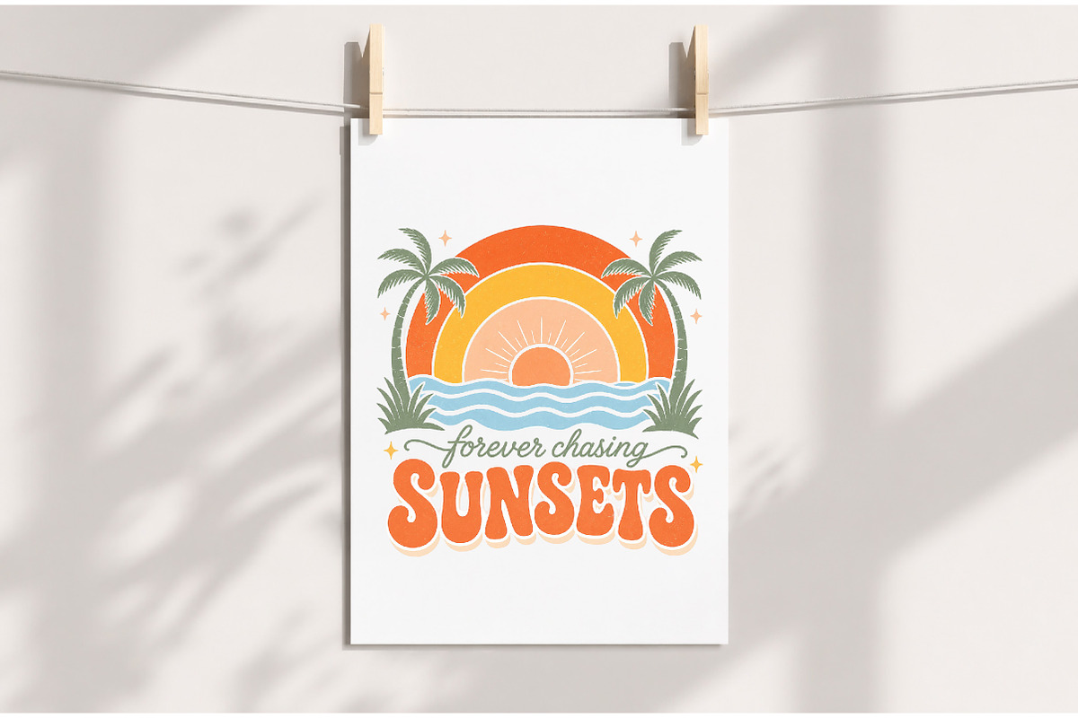 Retro Forever Chasing Sunsets Summer, an Illustration by Dream Creation (Photo 4 of 6)