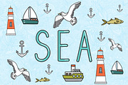 Vector sea set, a Graphic by lycka (Thumbnail 1 of 4)