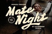 Mate Night Font Duo, a Script Font by Letterhend Studio (Thumbnail 1 of 9)