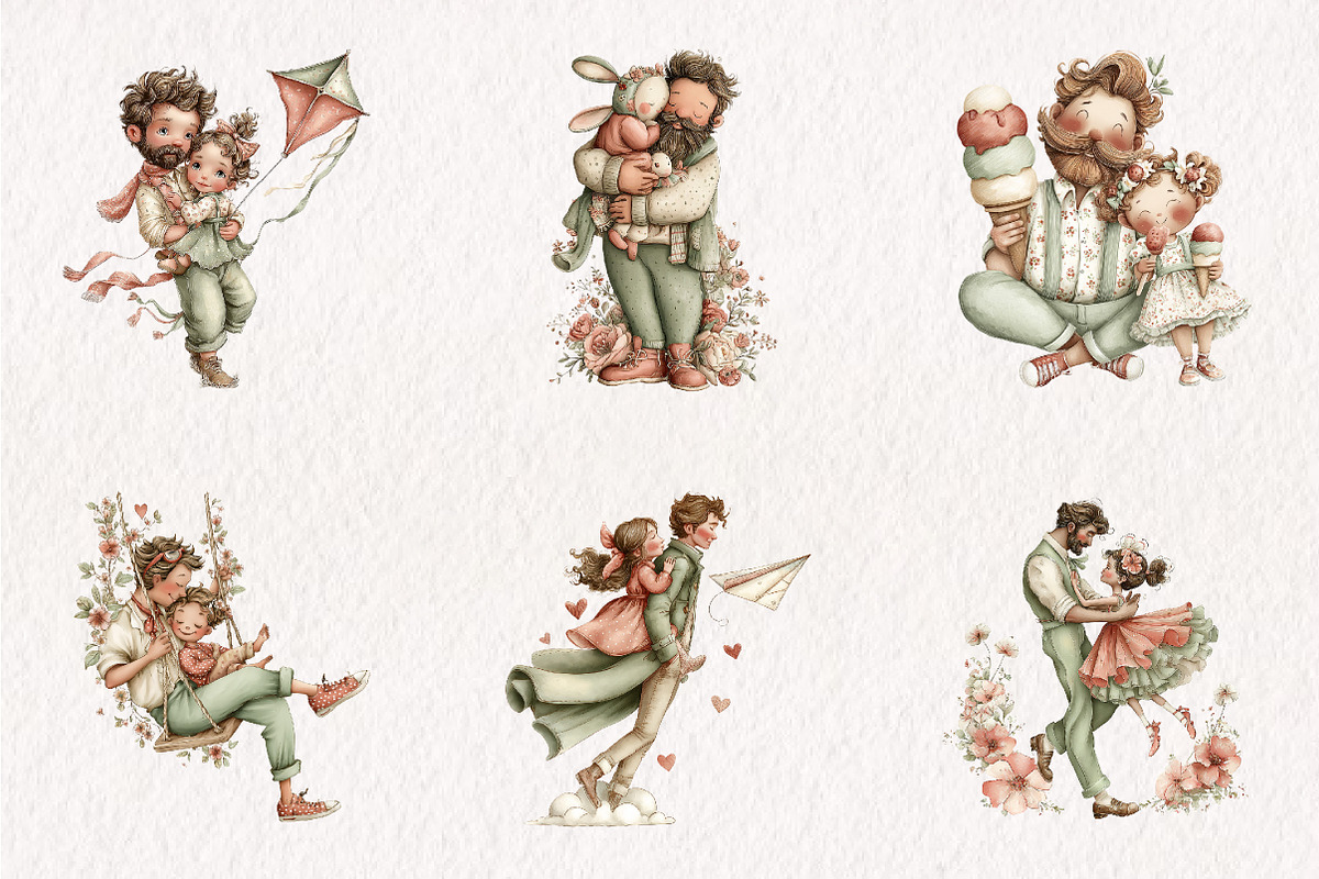 Whimsical Father and Child PNG Clipa, an Illustration by CreationArt (Photo 5 of 7)