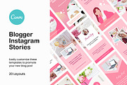 Pink Blogger Instagram Stories Canva, a Social Media Template by Crevo Studio (Thumbnail 1 of 8)