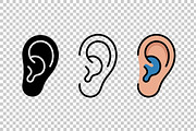 Human Ear Vector Icon Set, an Object Graphic by Artonix (Thumbnail 3 of 3)