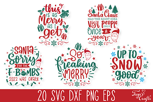 Funny Christmas SVG Quotes Bundle