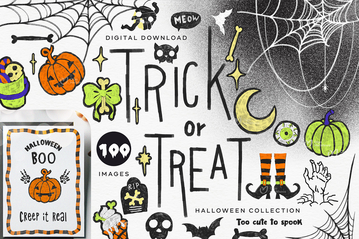 Halloween Bundle png, Hand-drawn, a Graphic by ollalya (Photo 1 of 11)