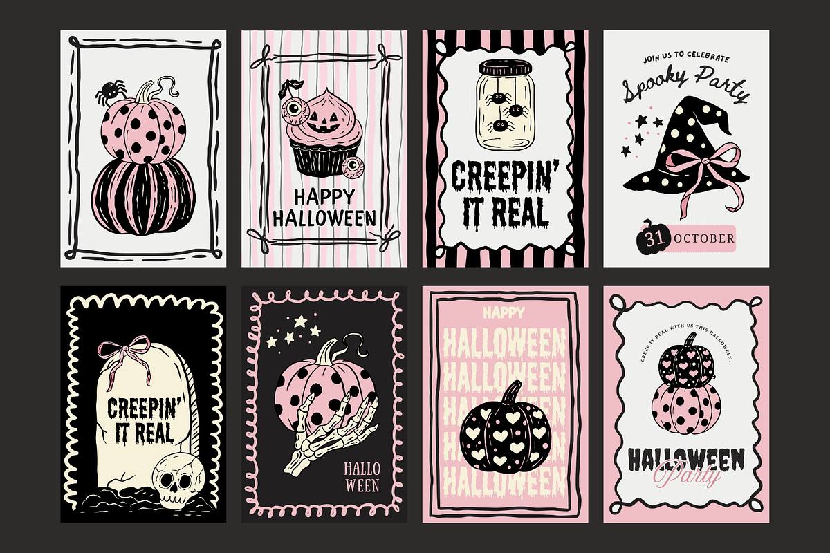 Retro Halloween Bundle Cute & Spooky, a Seasonal Illustration by Red Ink (Photo 5 of 8)