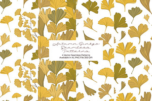 Autumn Ginkgo Seamless Pattern