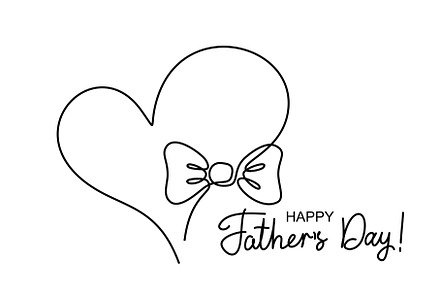 Bow Tie in heart Happy Fathers Day, an Object Illustration by Valenty