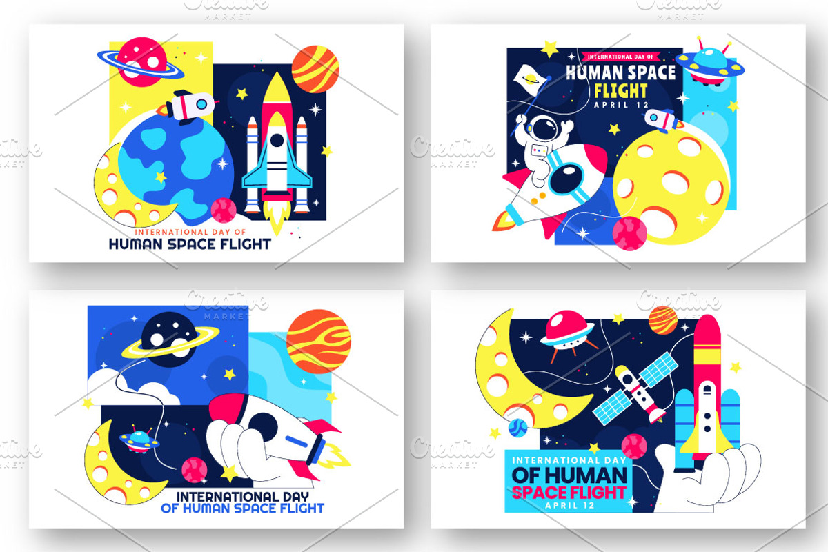 10 Human Space Flight Day, an Object Illustration by denayunebgt (Photo 2 of 4)