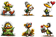 Cute spring duck clipart, an Illustration by CreationArt (Thumbnail 7 of 7)