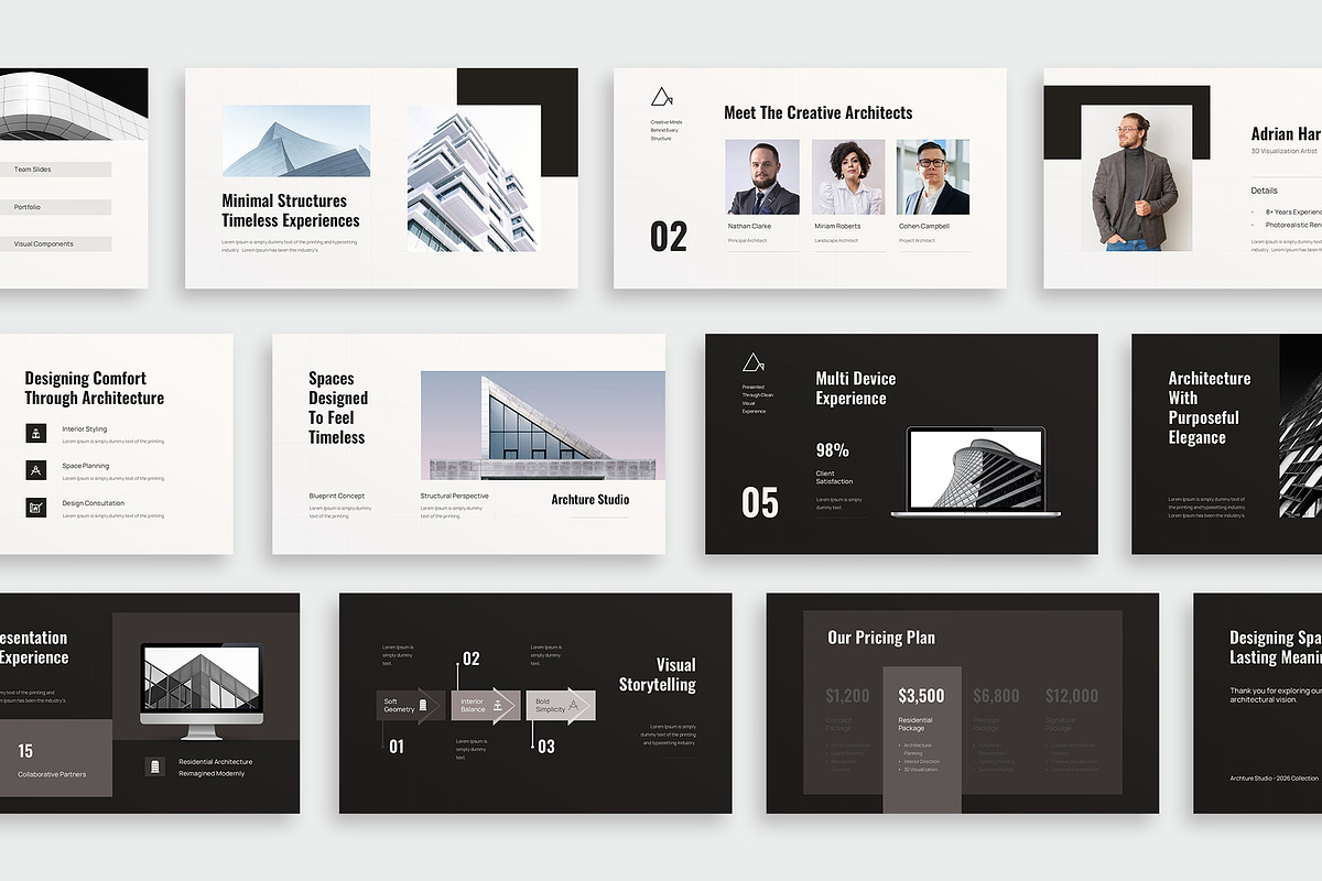Architecture Portfolio Google Slides, a Presentation Template by New Coral Design (Photo 3 of 6)