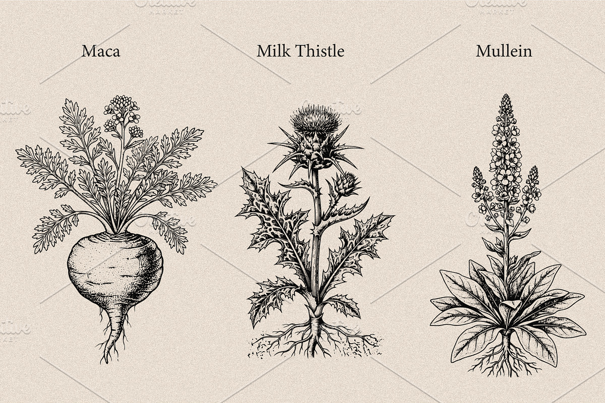 30 Medicinal Herbs & Plants, a Decorative Illustration by Gonez Studio (Photo 8 of 19)
