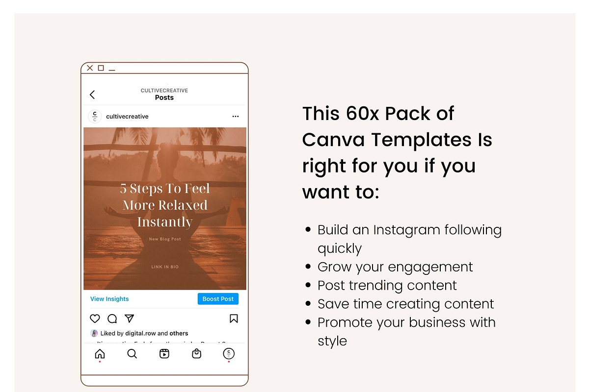 Yoga Instagram Feed Templates, a Social Media Template by Cultive Creative (Photo 2 of 13)