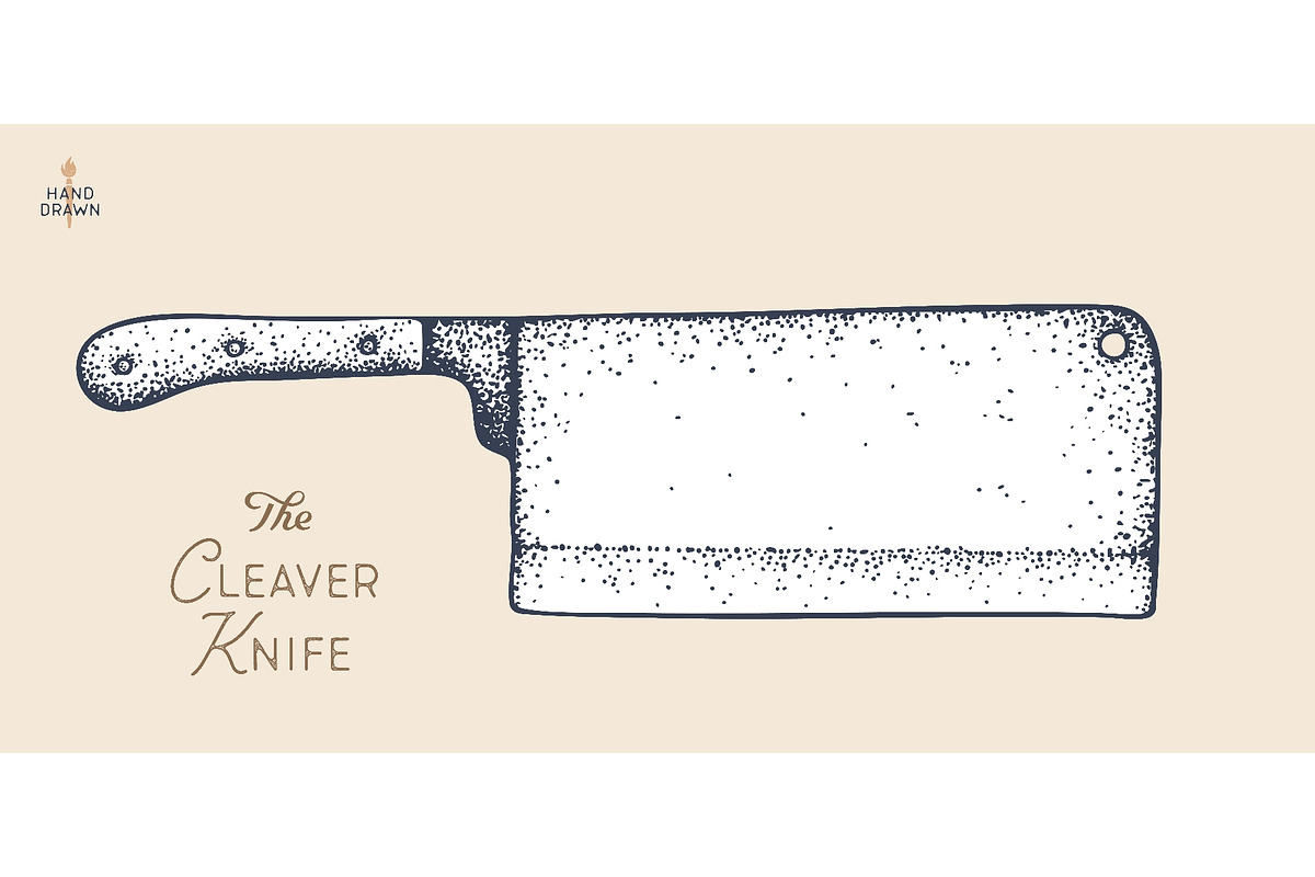 Butcher Knife. Hand drawn sketch, a Food Illustration by Foxys Graphic (Photo 1 of 3)