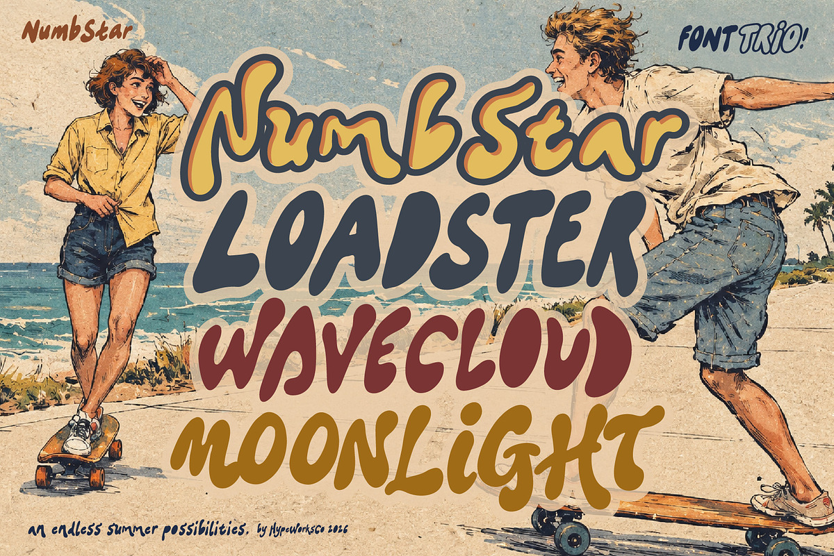 NumbStar Font Trio - Dreamy Summer, a Handwritten Font by HypeWorksCo (Photo 1 of 29)