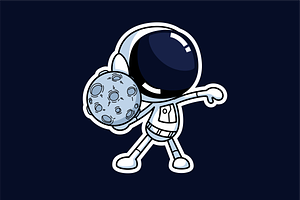 Cute Astronaut Holding The Moon