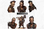 Wasteland Punk Character Clipart Set, a Decorative Illustration by ThatsDesignArt (Thumbnail 8 of 10)