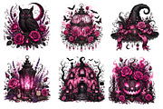 Pink Dark Halloween Cottagecore PNG, a Seasonal Illustration by Designworld (Thumbnail 5 of 6)