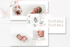 Floral Girls Baby Photo Album PSD