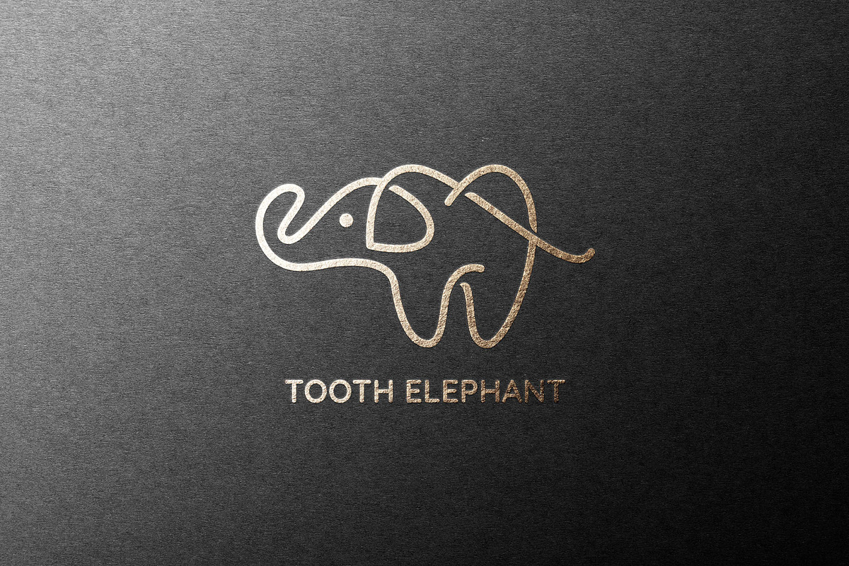 Tooth Elephant Monoline Logo, a Branding & Logo Template by Cuanesia Std.
