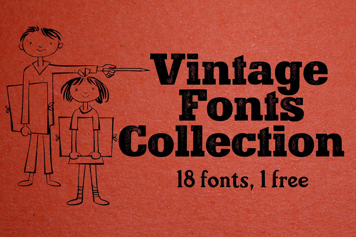 Vintage Fonts Collection - 18 fonts, a Font by Leitmotif (Photo 2 of 4)
