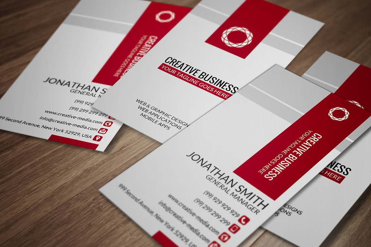 Red & White Business Card CM029, a Business Card Template by annozio (Photo 1 of 4)