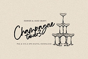Champagne Glass Tower, a Food Illustration by CraftingOnSunday (Thumbnail 1 of 3)