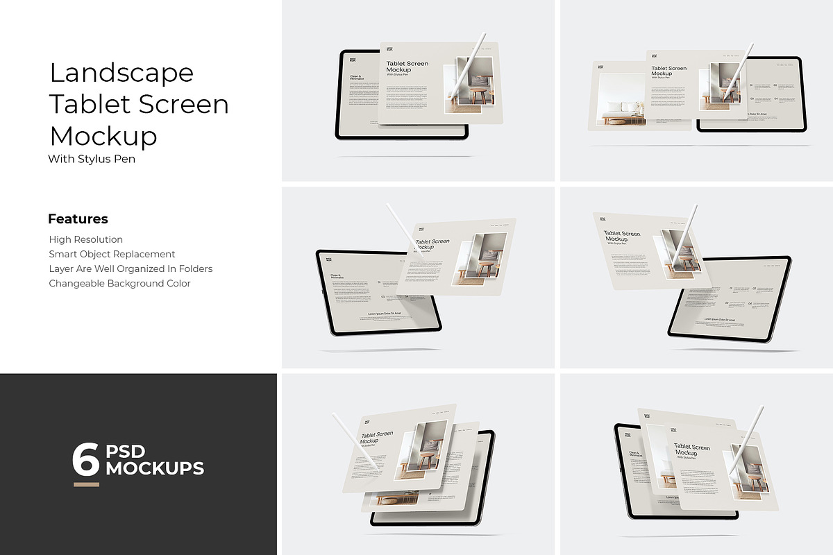 Landscape Tablet Screen Mockup, an iPad Mockup by Rizky Audymas (Photo 1 of 9)