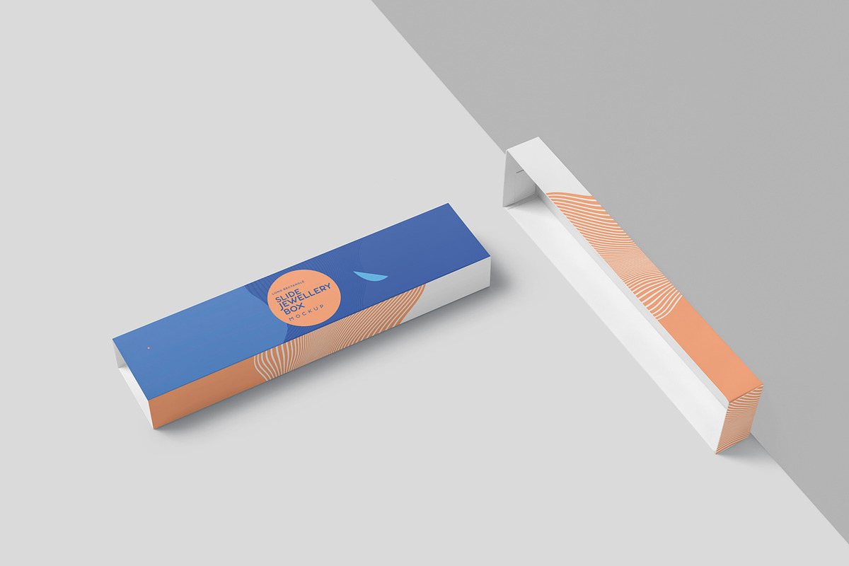 Long Rectangle Slide Box Mockups, a Packaging Mockup by GfxFoundry (Photo 6 of 7)